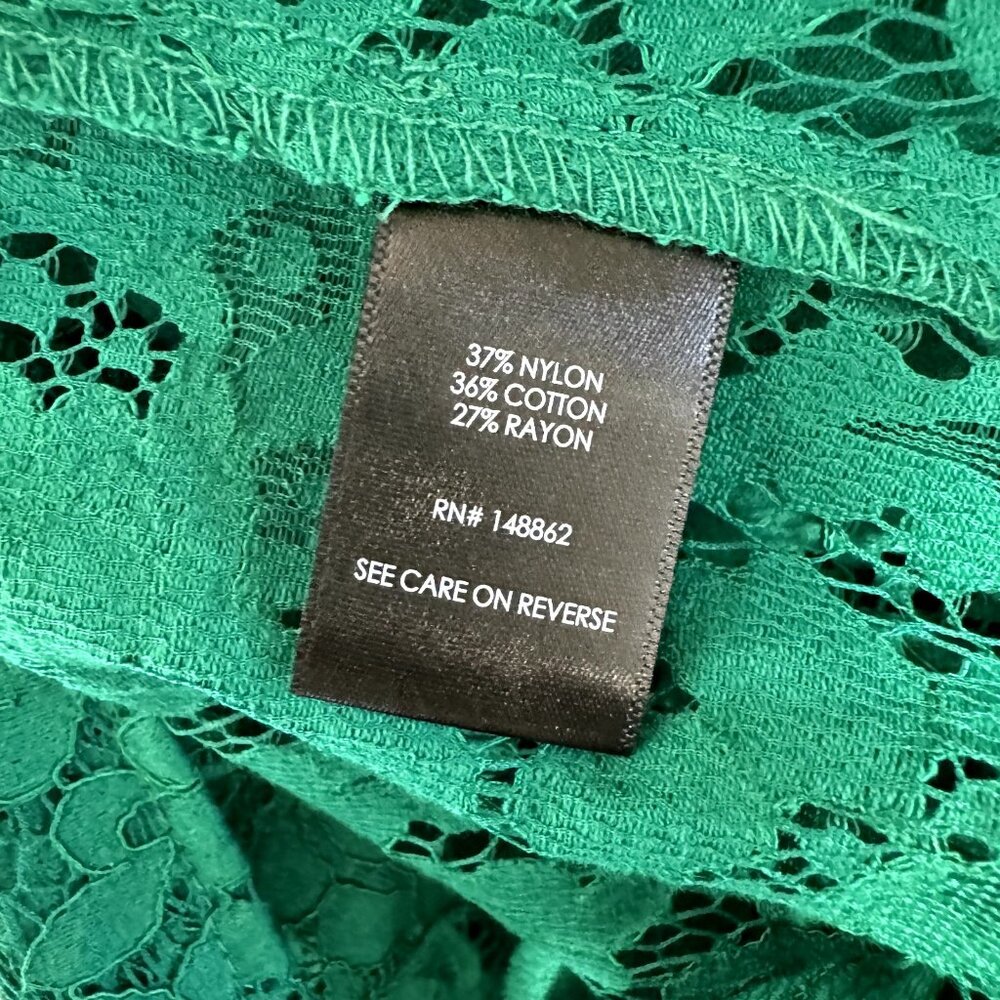 Torrid Floral Lace Trench Coat Duster Cardigan Size 4 / 4X Kelley Green Jacket - Picture 14 of 16